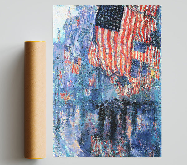 Hassam Street In The Rain Poster