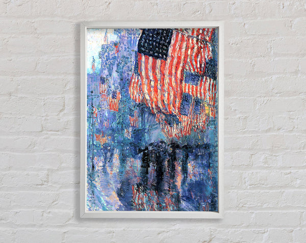 Hassam Street In The Rain Framed Print