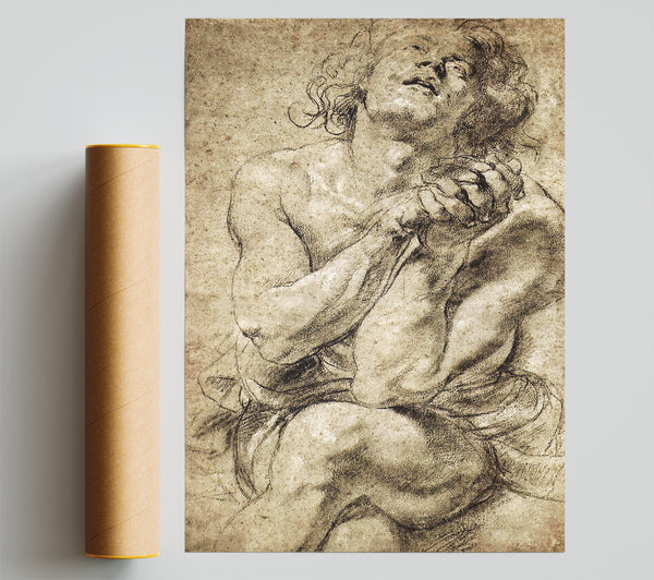 Rubens Study Of Daniel In The Lions Den Giclee Print