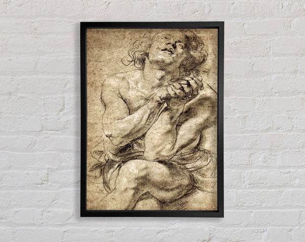 Rubens Study Of Daniel In The Lions Den Framed Print