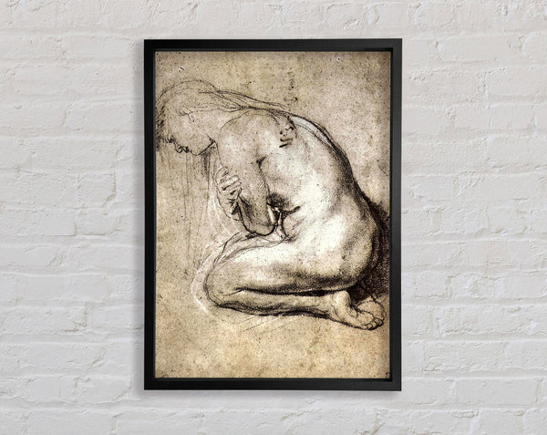 Rubens Study Of Mary Magdalene Framed Print