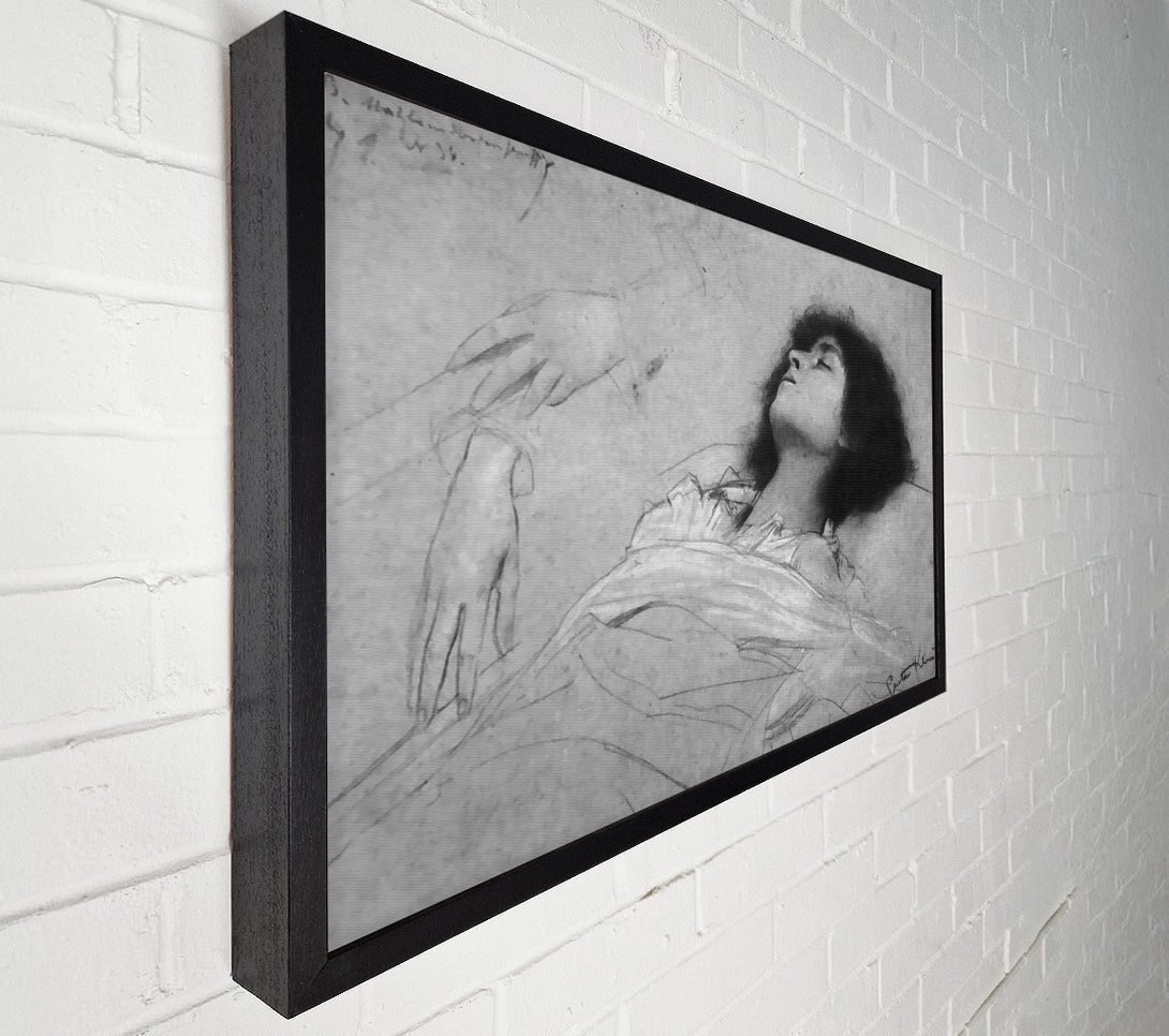  A Canvas Print of Klimt Study Sheet With The Upper Body Of A Girl And Sketches Canvas Art