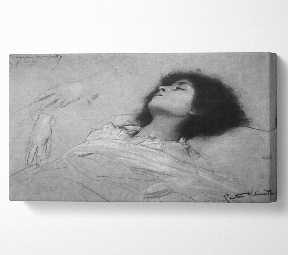  A Canvas Print of Klimt Study Sheet With The Upper Body Of A Girl And Sketches Canvas Art
