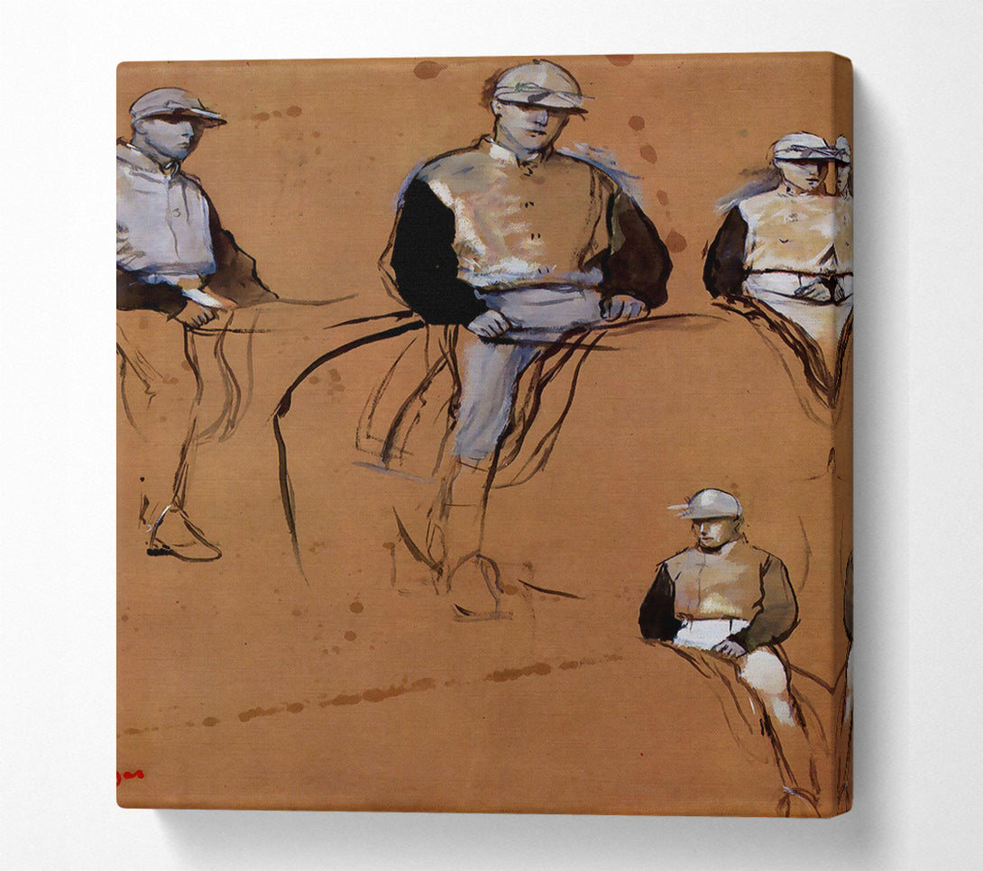  A Canvas Print of Degas Study With Four Jockeys Canvas Print