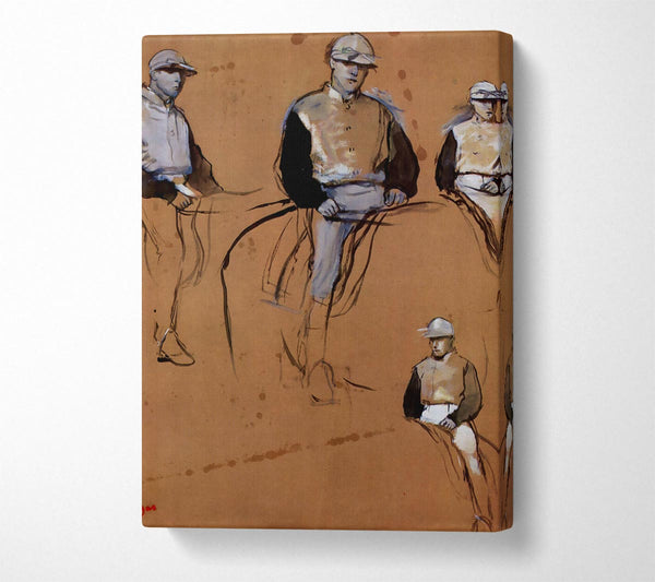  A Canvas Print of Degas Study With Four Jockeys Canvas Print