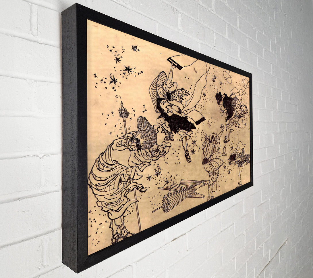  A Canvas Print of Hokusai Sudden Wind Canvas Wall Art