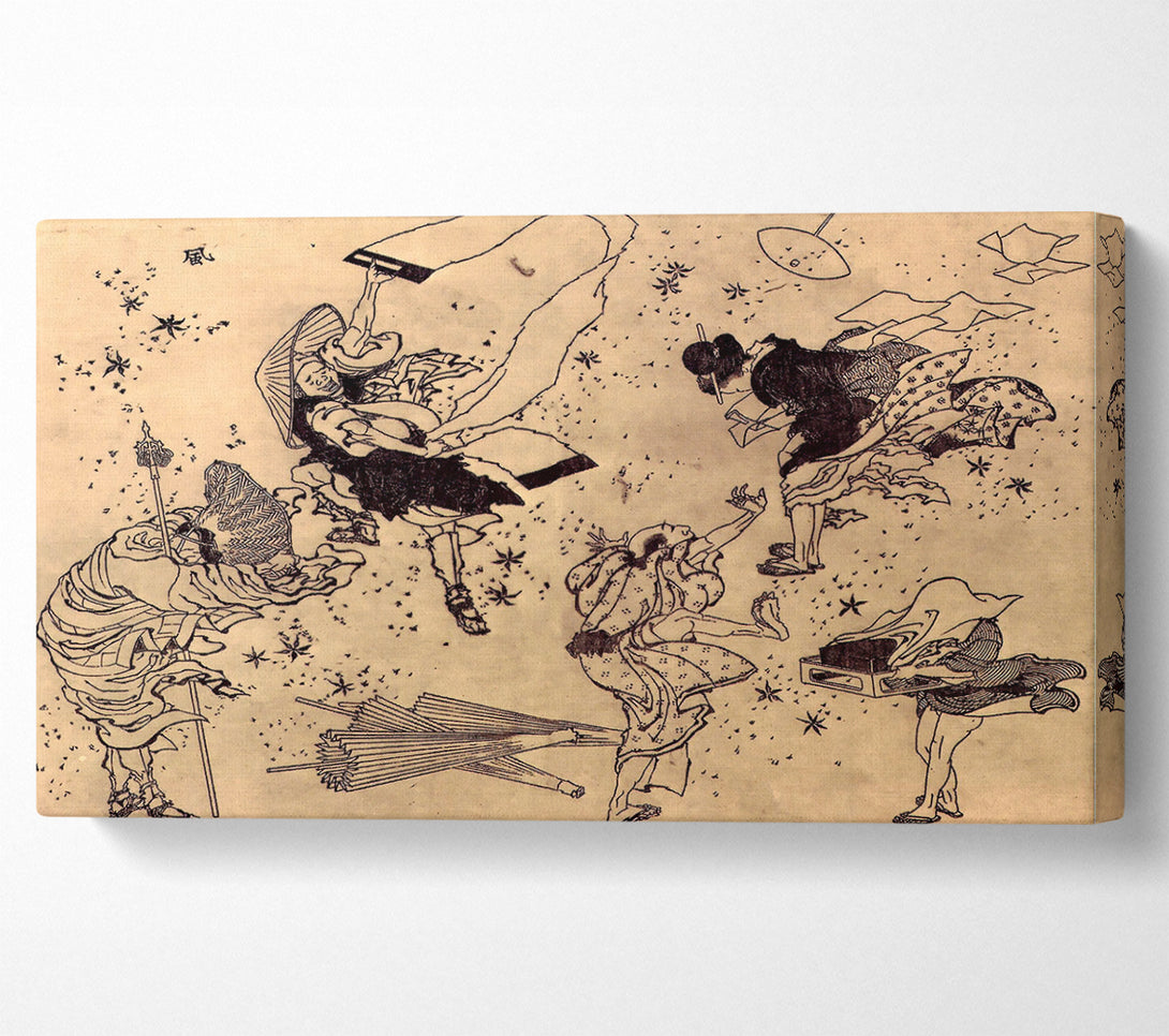  A Canvas Print of Hokusai Sudden Wind Canvas Wall Art