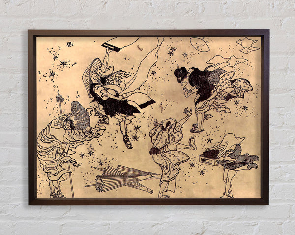 Hokusai Sudden Wind Framed Print