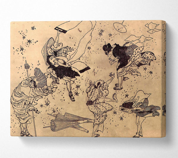  A Canvas Print of Hokusai Sudden Wind Canvas Wall Art
