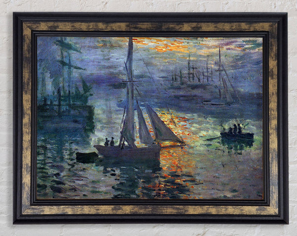 Monet Sunrise At Sea 1 Framed Print