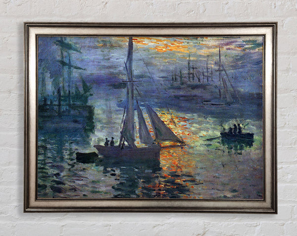 Monet Sunrise At Sea 1 Framed Print