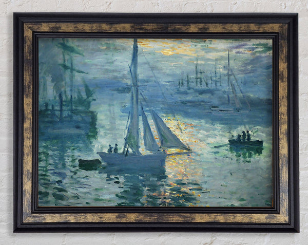 Monet Sunrise At Sea 2 Framed Print