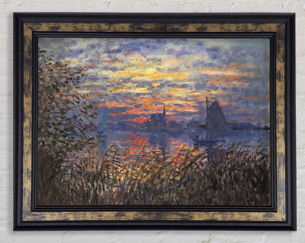 Monet Sunset On The Seine Framed Print