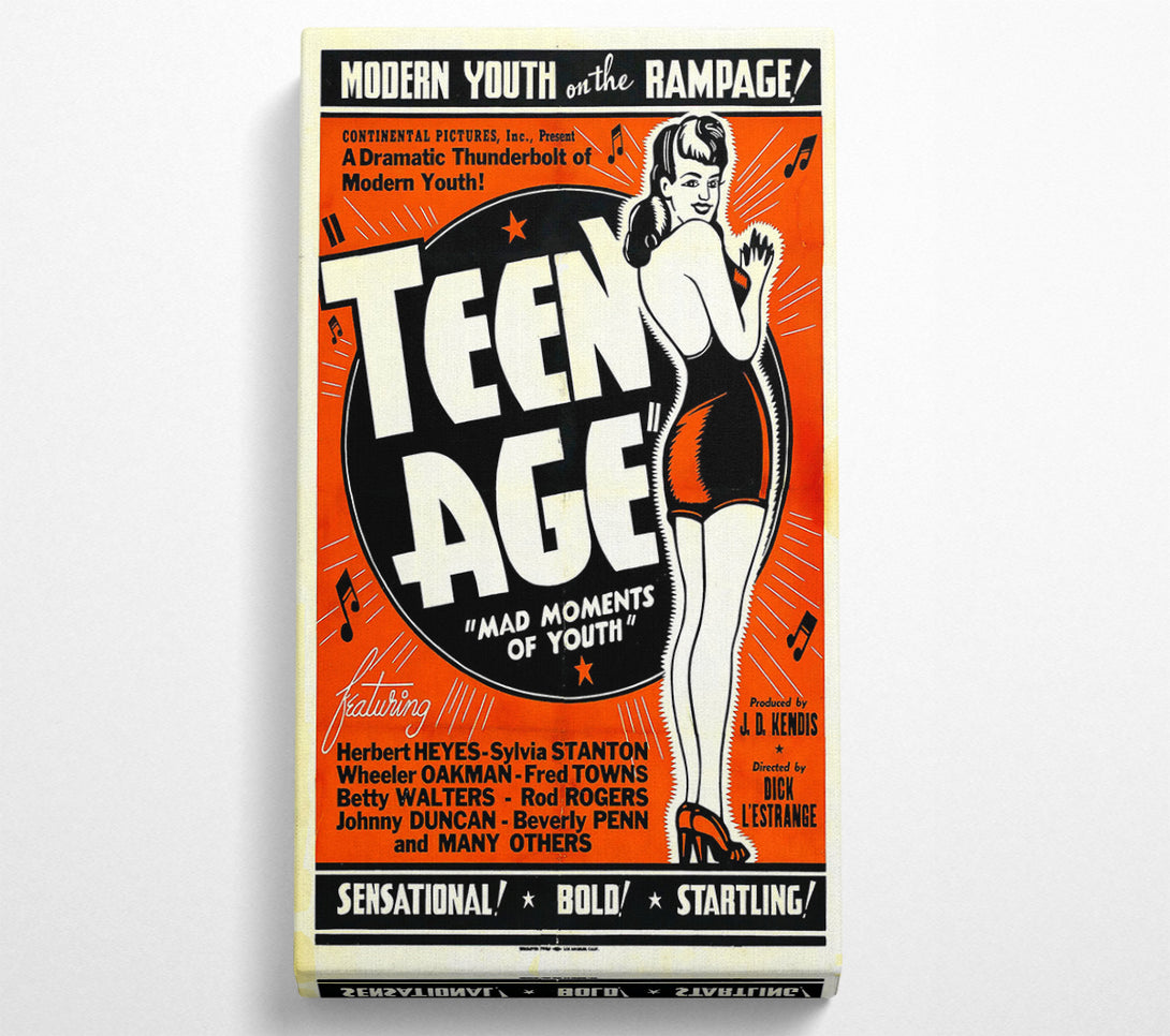  A Canvas Print of Teen Age 1944 Poster 1 Canvas Wall Art