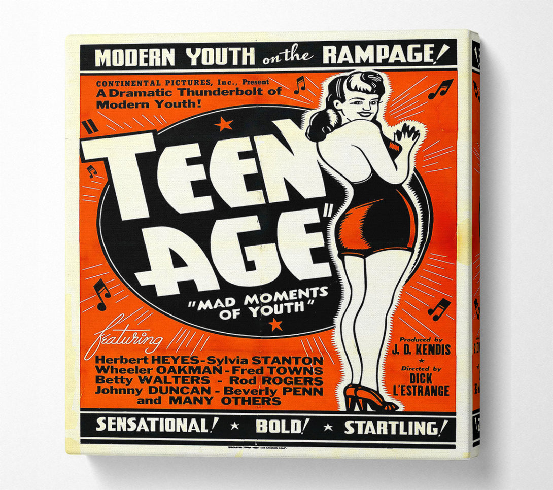  A Canvas Print of Teen Age 1944 Poster 1 Canvas Wall Art