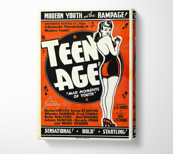  A Canvas Print of Teen Age 1944 Poster 1 Canvas Wall Art