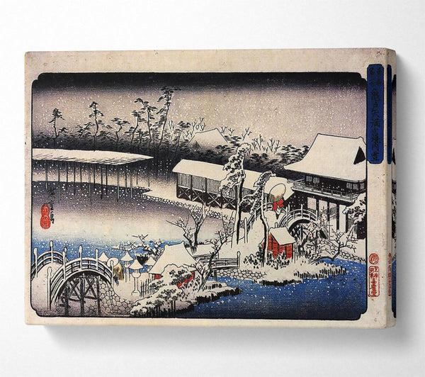  A Canvas Print of Hiroshige Temple Complex In The Snow Canvas Art