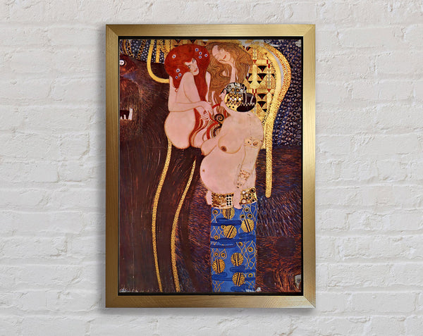 Klimt The Beethoven Freize 2 Framed Print