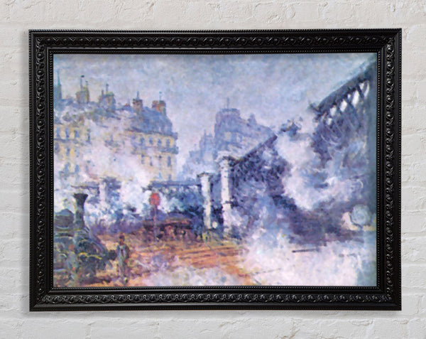 Monet The Europe Bridge Saint Lazare Station In Paris Framed Print