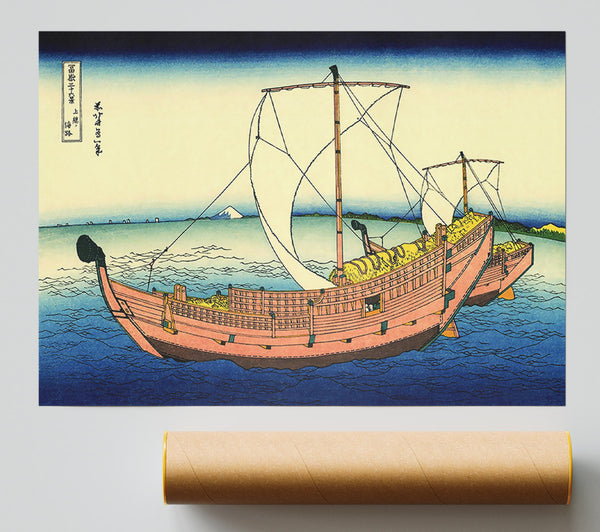 Hokusai The Kazusa Sea Route Poster