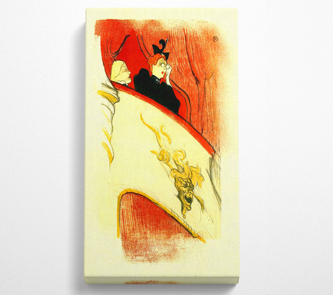  A Canvas Print of Toulouse Lautrec The Loge With A Gold Mas Canvas Print