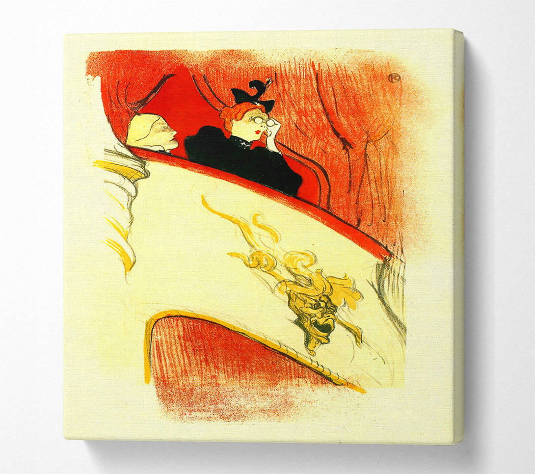  A Canvas Print of Toulouse Lautrec The Loge With A Gold Mas Canvas Print