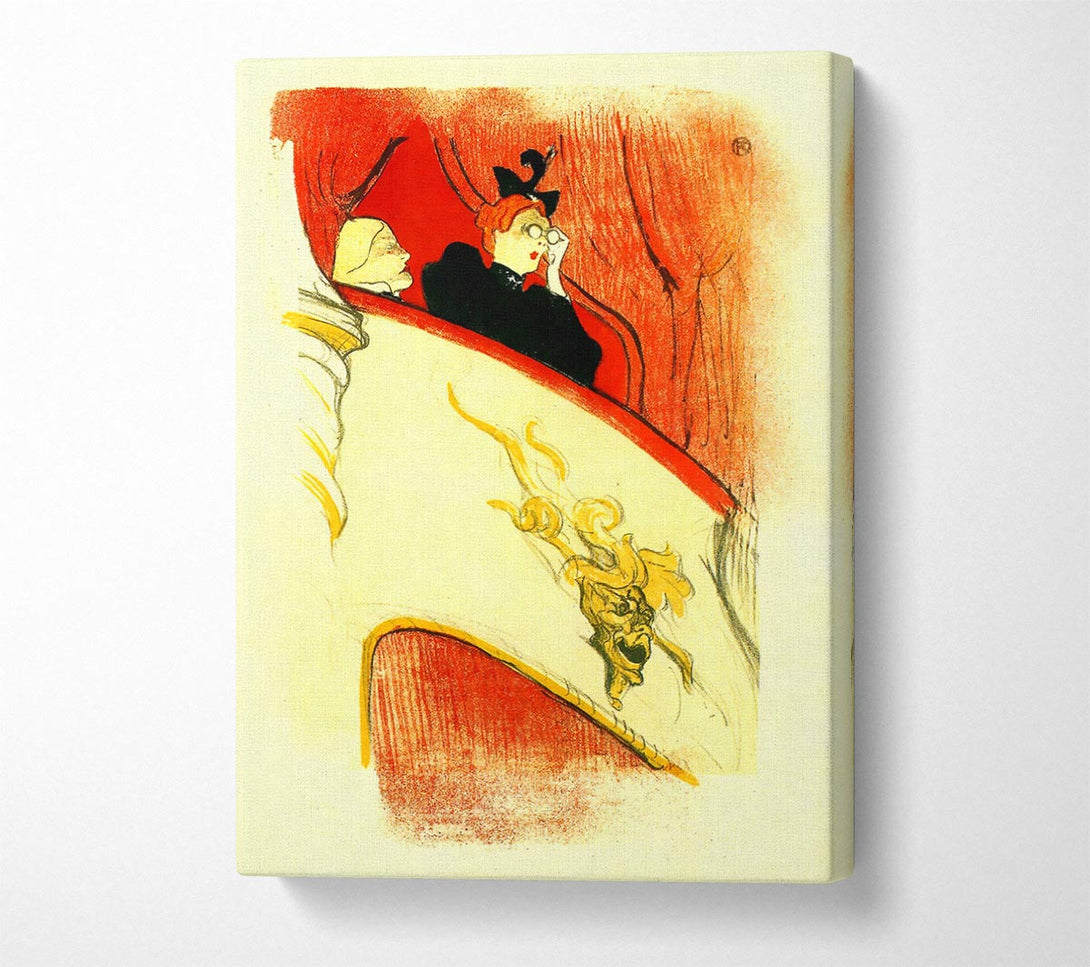  A Canvas Print of Toulouse Lautrec The Loge With A Gold Mas Canvas Print