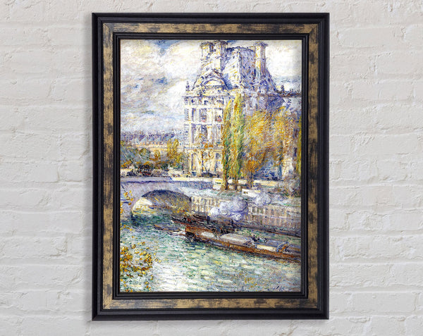 Hassam The Louvre On Pont Royal Framed Print