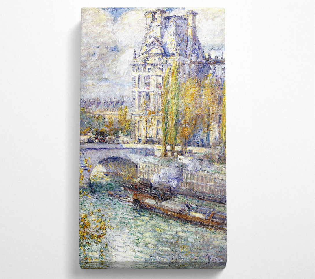  A Canvas Print of Hassam The Louvre On Pont Royal Canvas Wall Art