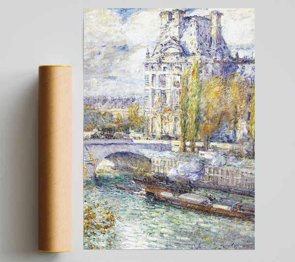 Hassam The Louvre On Pont Royal Print
