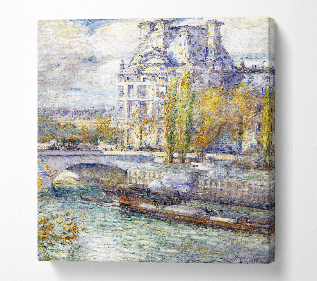  A Canvas Print of Hassam The Louvre On Pont Royal Canvas Wall Art