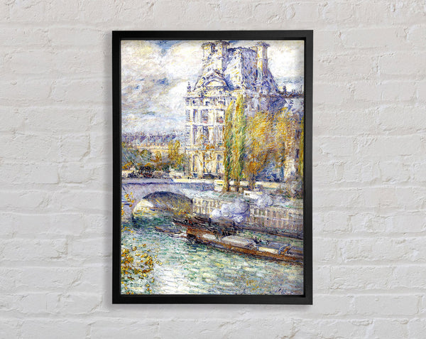 Hassam The Louvre On Pont Royal Framed Print
