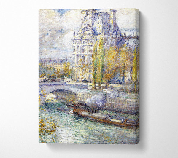  A Canvas Print of Hassam The Louvre On Pont Royal Canvas Wall Art