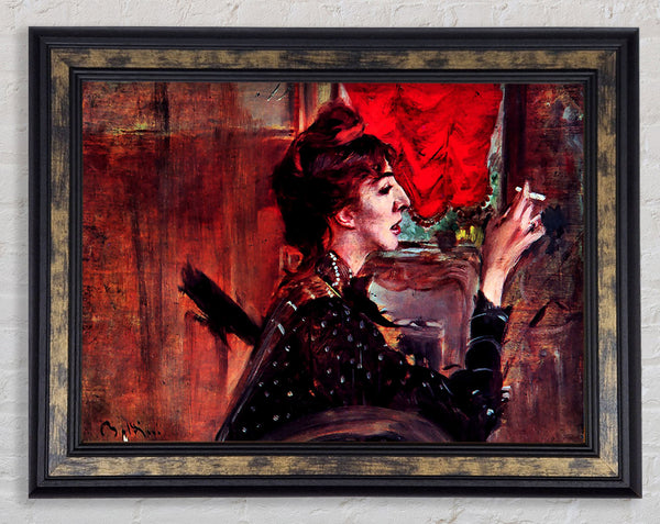 Giovanni Boldini The Red Curtain Framed Print