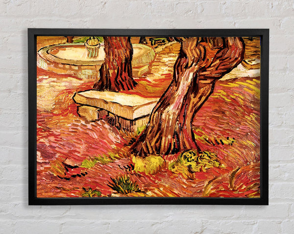 Van Gogh The Stone Bench In The Garden Of Saint-Paul Hospital Framed Print