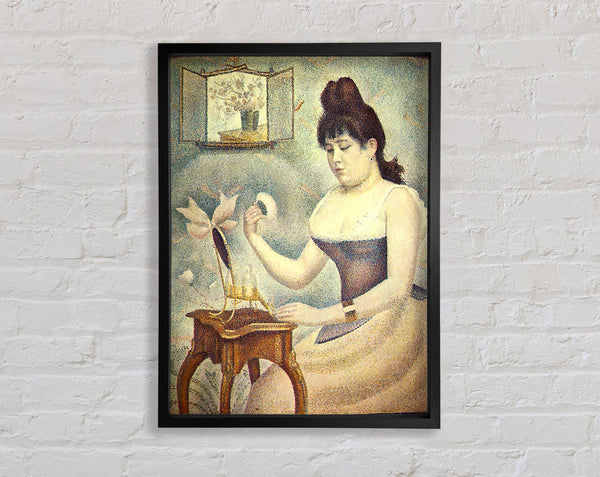 Seurat The Woman With The Powder Puff Framed Print