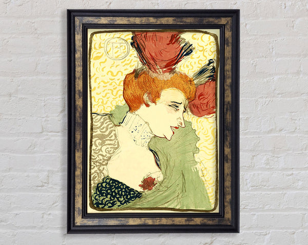 Toulouse Lautrec Bust Of Marcelle Lender Framed Print