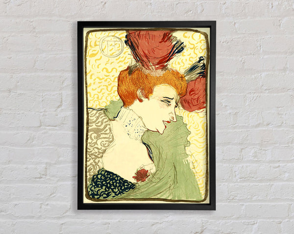 Toulouse Lautrec Bust Of Marcelle Lender Framed Print