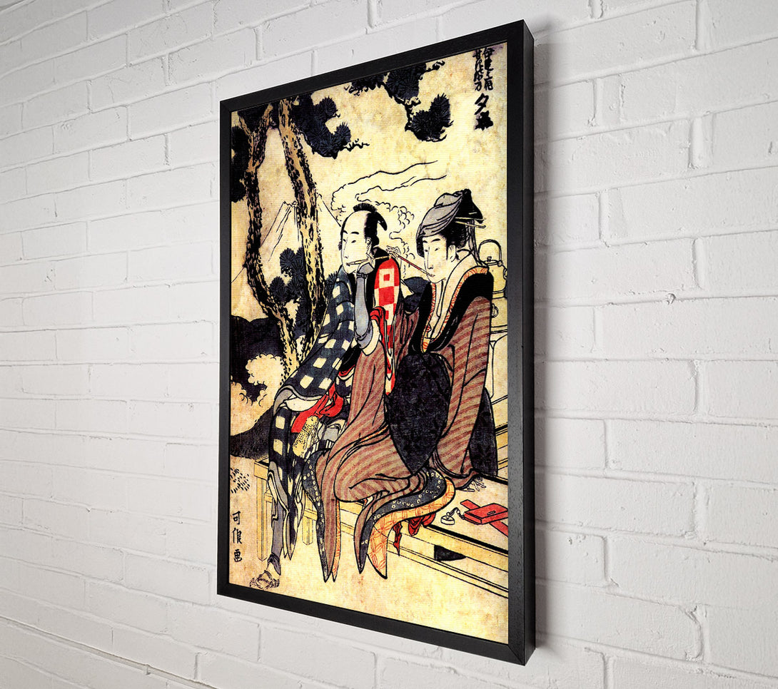  A Canvas Print of Hokusai Traveling Couple Canvas Art