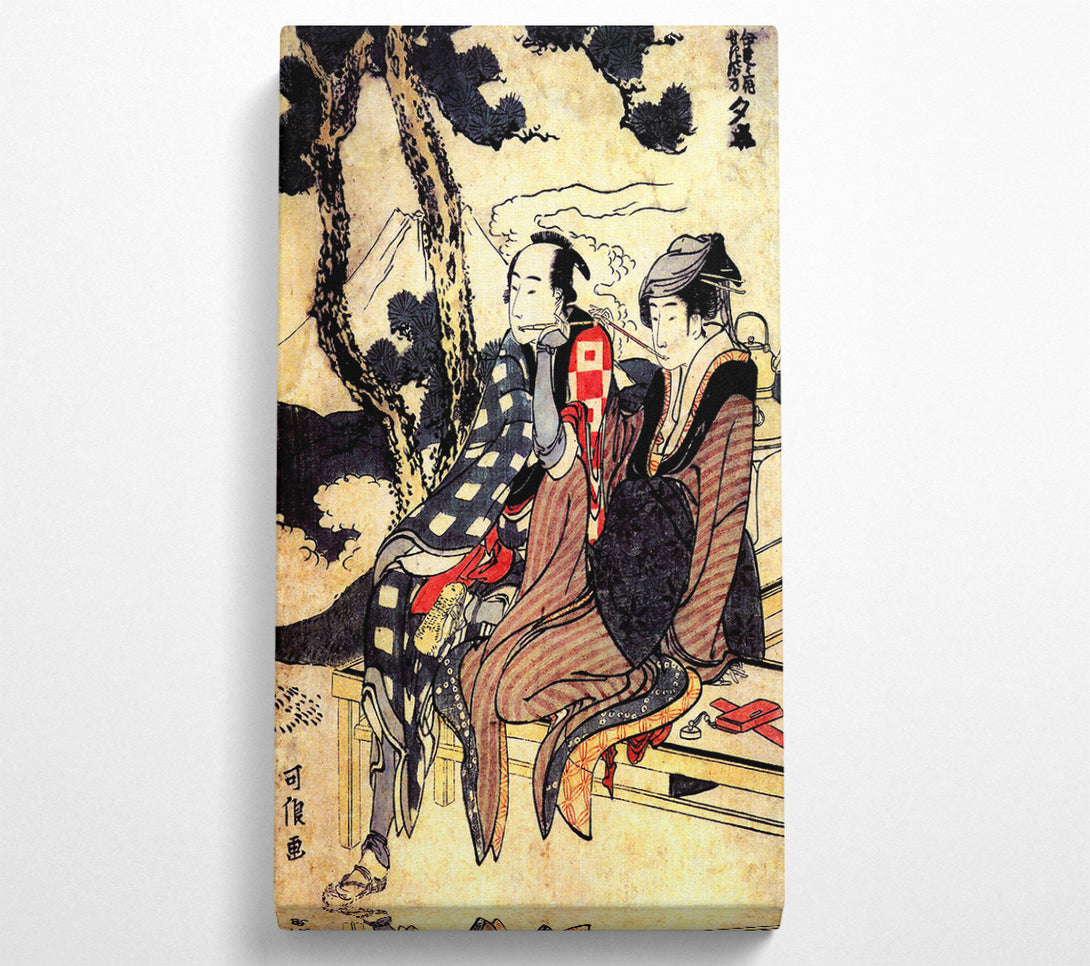  A Canvas Print of Hokusai Traveling Couple Canvas Art