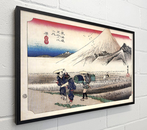 Hiroshige Travellers Passing Mount Fuji