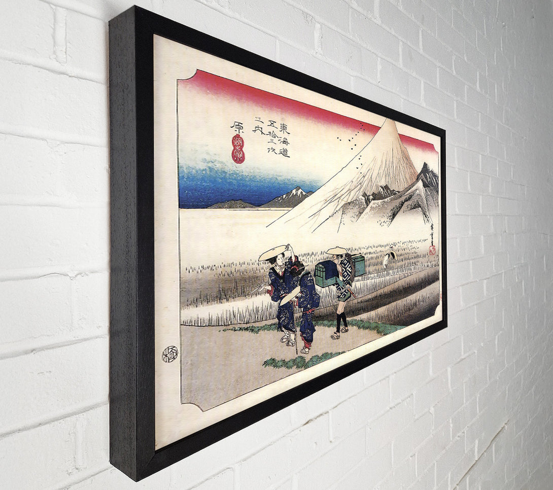  A Canvas Print of Hiroshige Travellers Passing Mount Fuji Canvas Art