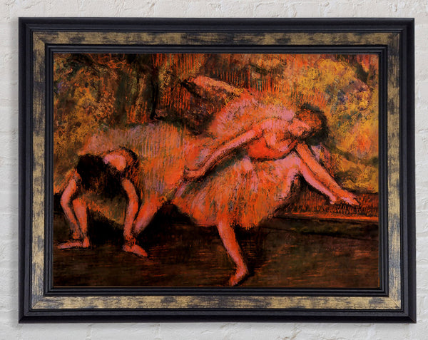 Degas Two Dancers On A Bank Framed Print