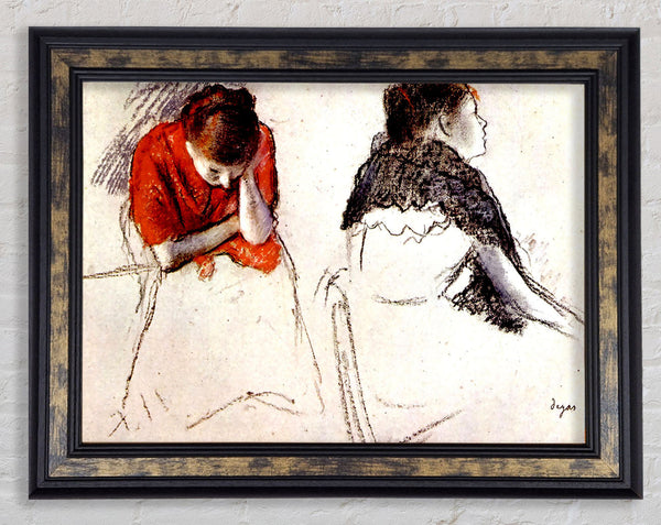 Degas Two Women Seated Framed Print