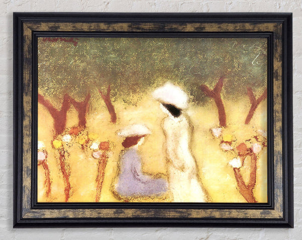 Joseph Rippl-Ronai Under The Hollyhocks Framed Print