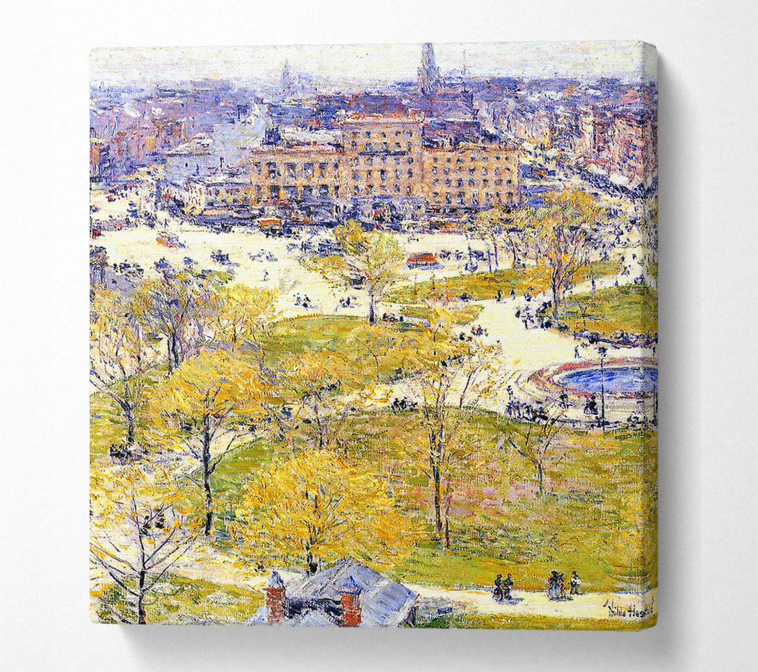  A Canvas Print of Hassam Union Square In Spring Canvas Wall Art