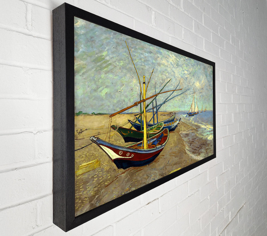  A Canvas Print of Van Gogh Fishing Boats At Sainte Marie Canvas Print