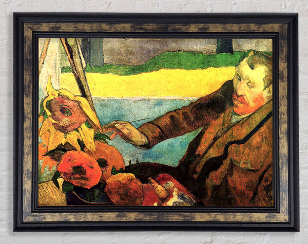 Gauguin Paints Van Gogh Painting Sunflowers Framed Print