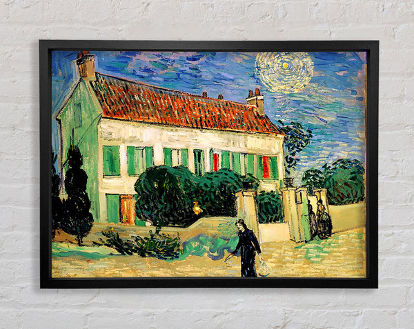 Van Gogh White House At Night Framed Print