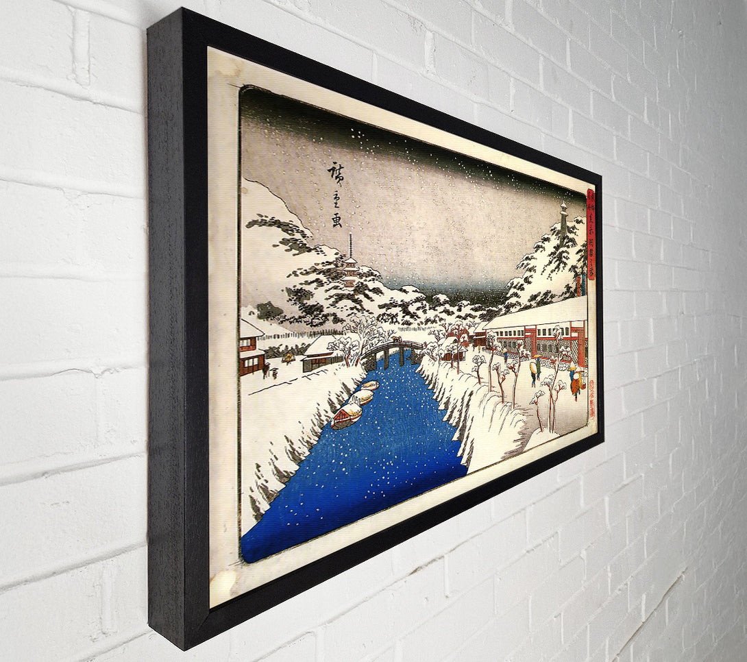  A Canvas Print of Hiroshige View Of A Canal In The Snow Canvas Print